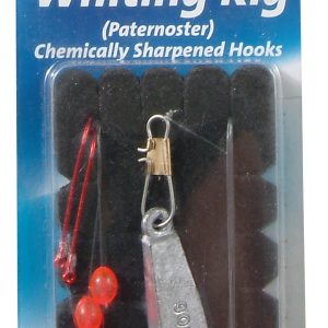 RIG - WHITING #6 LONGSHANK HOOKS- 30GM PYRAMID LEAD - 20LB LINE