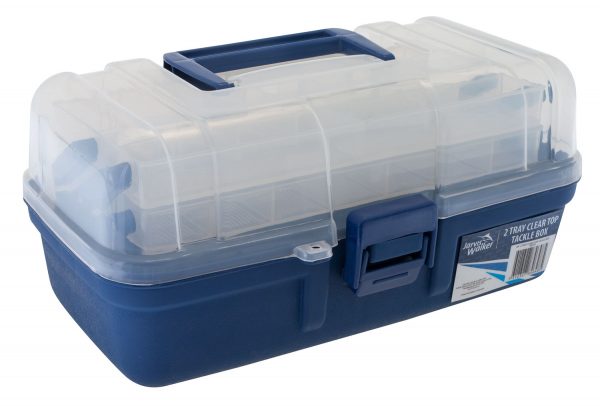 TACKLE BOX 2 TRAY CLEAR TOP - NEW DESIGN