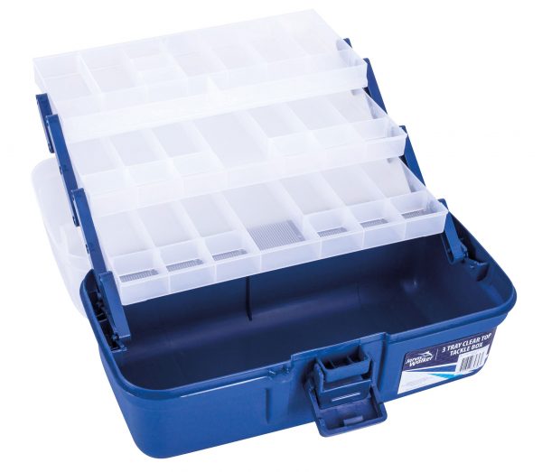 TACKLE BOX 3 TRAY CLEAR TOP - NEW DESIGN