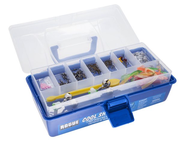 TACKLE PACK - 1 TRAY TACKLE BOX WITH ASSORTED TACKLE - 150 PCE PACK