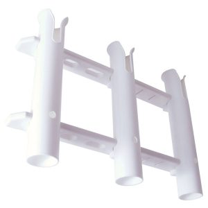 MARINE PE ROD HOLDER - 3 RACK - WHITE